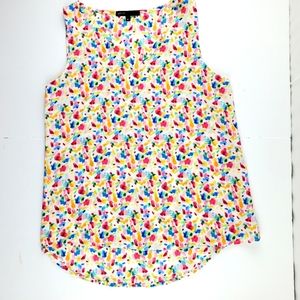 Gibson sleeveless hi/lo colorful top XS